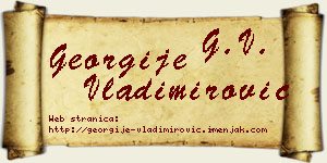 Georgije Vladimirović vizit kartica